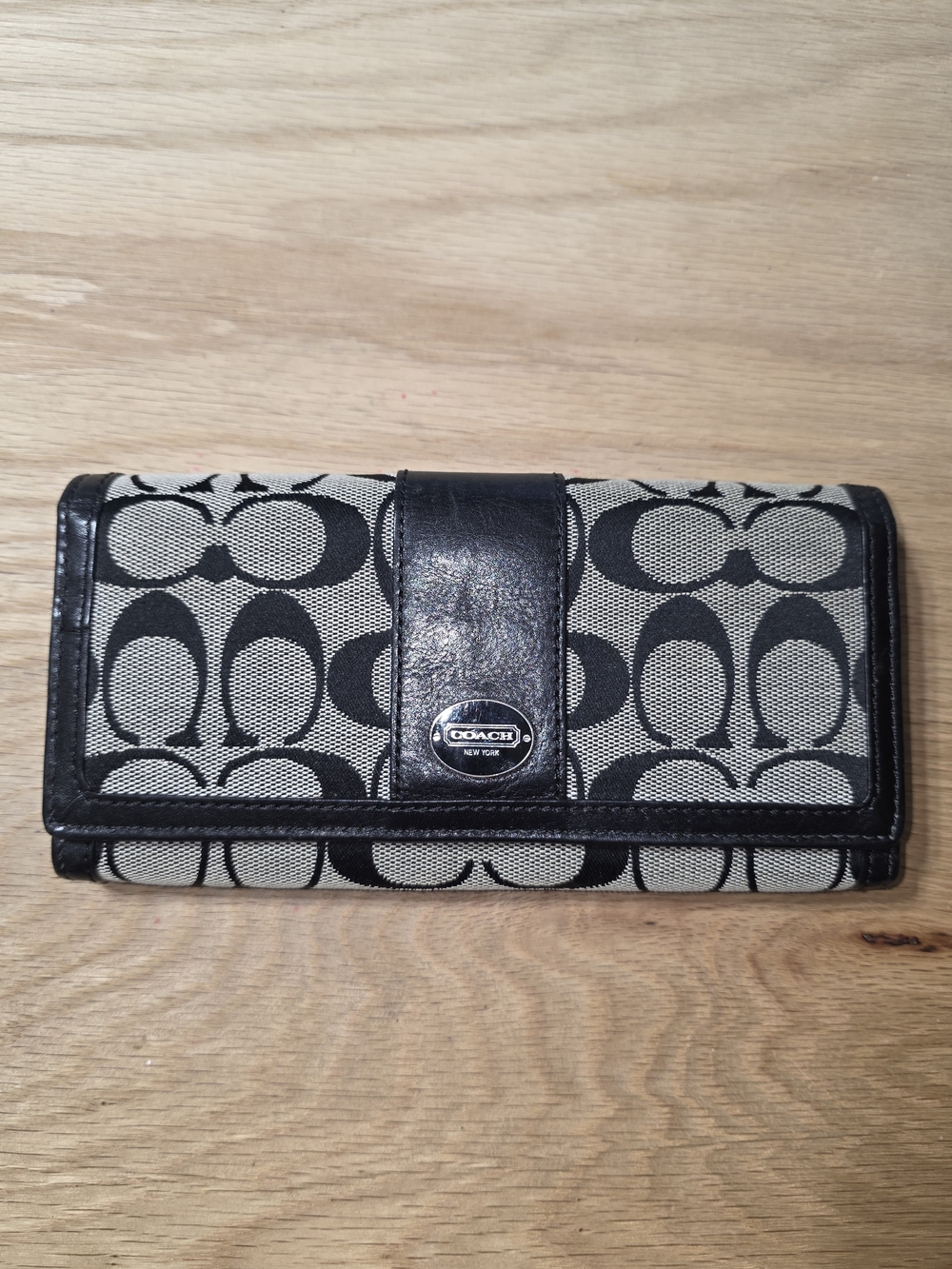 COACH Black Signature Canvas Wallet